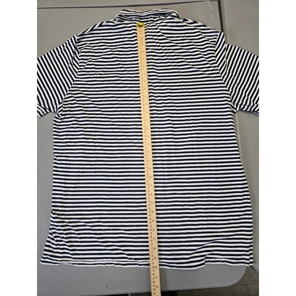 Polo Ralph Lauren Striped Polo Shirt XL Black White Pocket Classic Fit - Picture 6 of 7